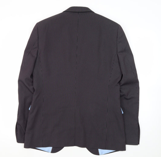 Peter Werth Men's Black Striped Blazer 40 Regular