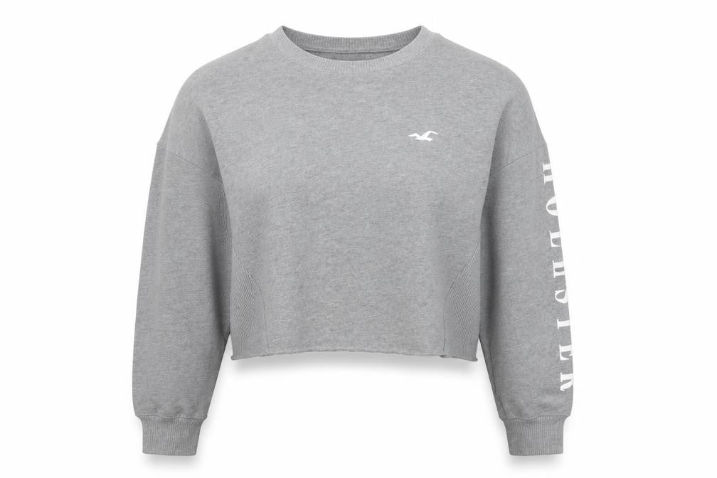Womens UK M Regular Hollister Grey Pullover Sweatshirt