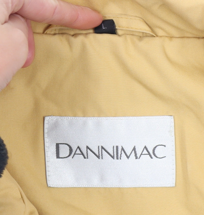 Dannimac Men's Beige Mid-Length Cotton Coat, L, Casual