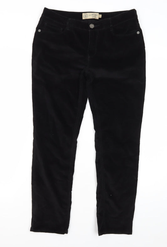 Fat Face Women's Black Velvet Jeggings - Size 10