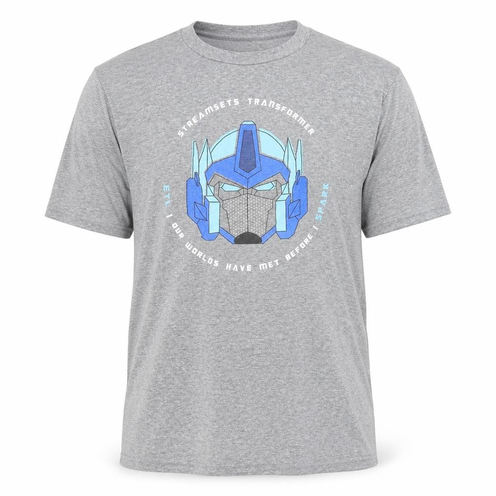 Anvil Men's Grey Transformers Graphic T-Shirt M