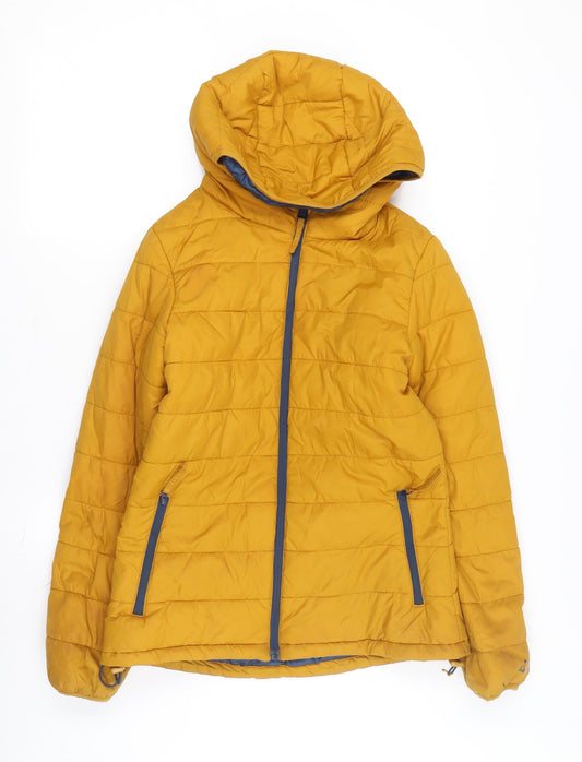 Peter Storm Women's Yellow Puffer Jacket M Hooded Outdoor