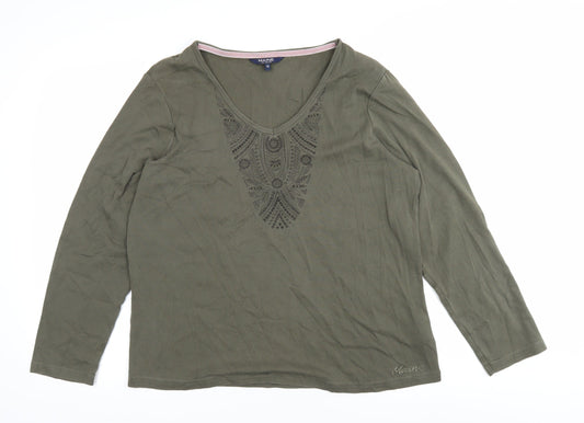 Maine New England Women's Green V-Neck Jersey T-Shirt