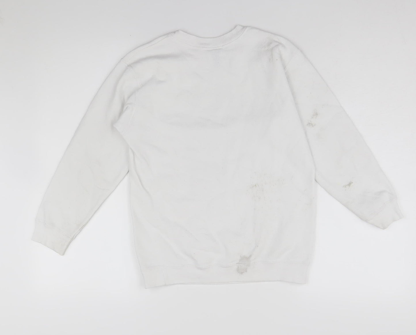 Disney Boys White Large Christmas Pullover Sweatshirt