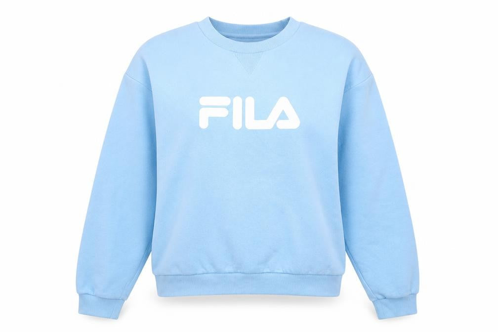 Womens UK XS Regular FILA Blue Pullover Sweatshirt