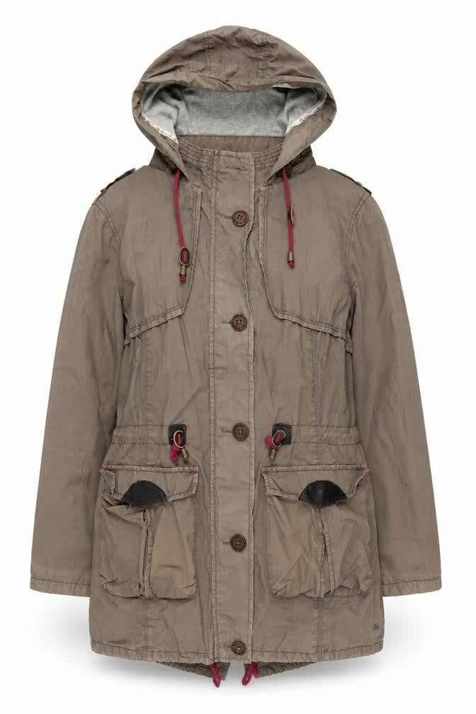 Mantaray Women's Brown Parka Jacket Size 14 Hooded