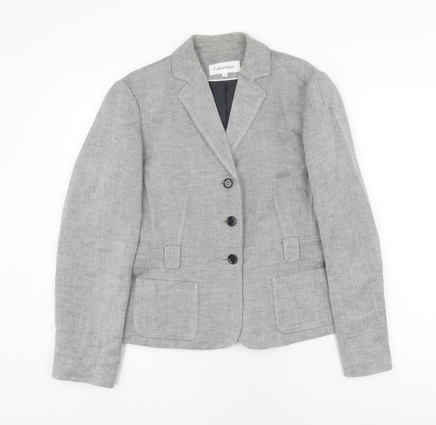 Calvin Klein Women's Grey Blazer Size 8 Classic