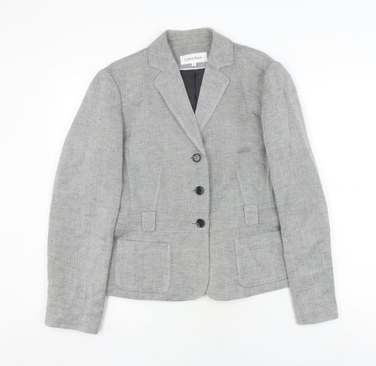 Calvin Klein Women's Grey Blazer Size 8 Classic