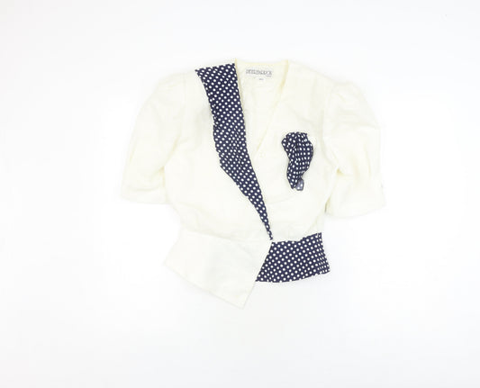 Peter Barron Women's Ivory Polka Dot Jacket Size 12