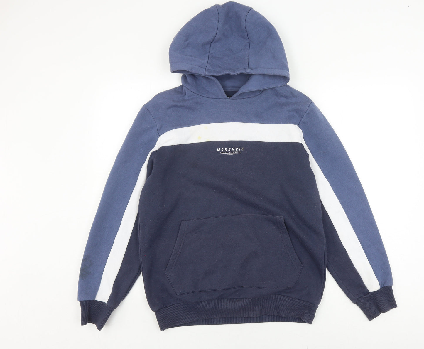 McKenzie Boys Blue Colourblock Pullover Hoodie 13-15 Years