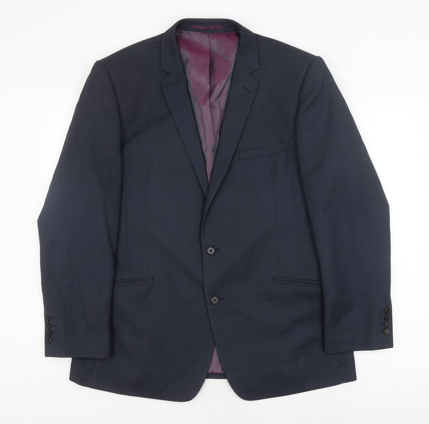 Next Men's Blue Regular Fit Suit Jacket Size 44R