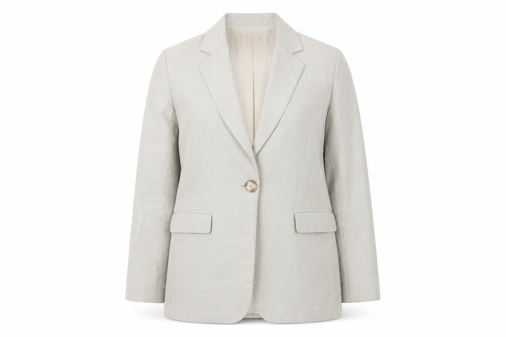 Womens UK Size 6 Regular Massimo Dutti Beige Acetate Blend Blazer