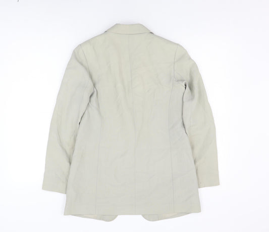 Massimo Dutti Women's Beige Blazer Size 6 Single-Breasted