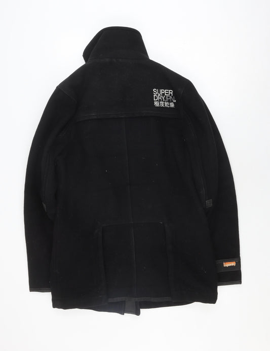 Superdry Men's Black Pea Coat in Size S