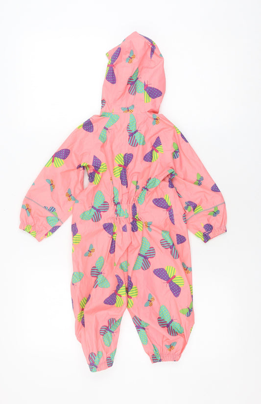 Mountain Warehouse Girls Pink Waterproof Rain Coat 6-12 Months