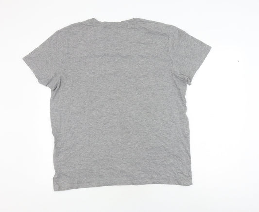 Jack & Jones Men's Grey 2XL Graphic Print Crew Neck T-Shirt