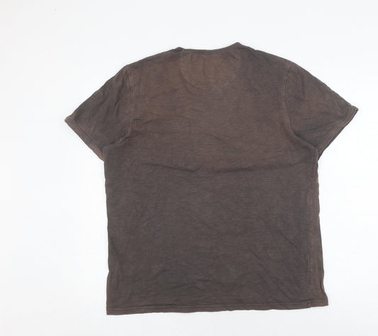 Farah Men's Black Cotton T-Shirt, Size L, Classic Fit