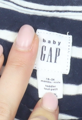 Gap Unisex Baby Blue Striped Fit & Flare Dress, Size 18-24 Months