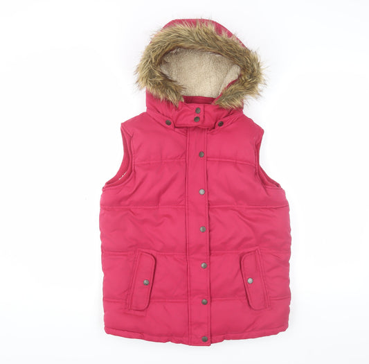 FatFace Teens Pink Hooded Puffer Waistcoat