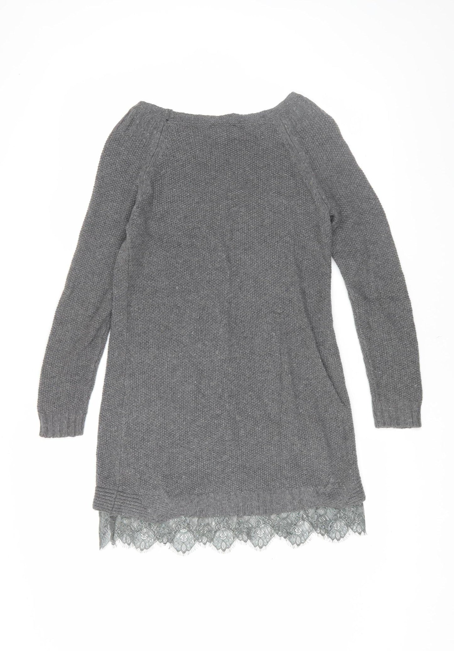 Mint Velvet Women's Grey Tunic Jumper, Size 8