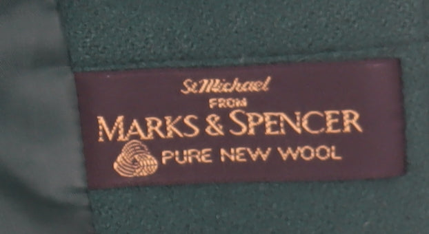 Marks and Spencer Women's Green Wool Pea Coat Size 14