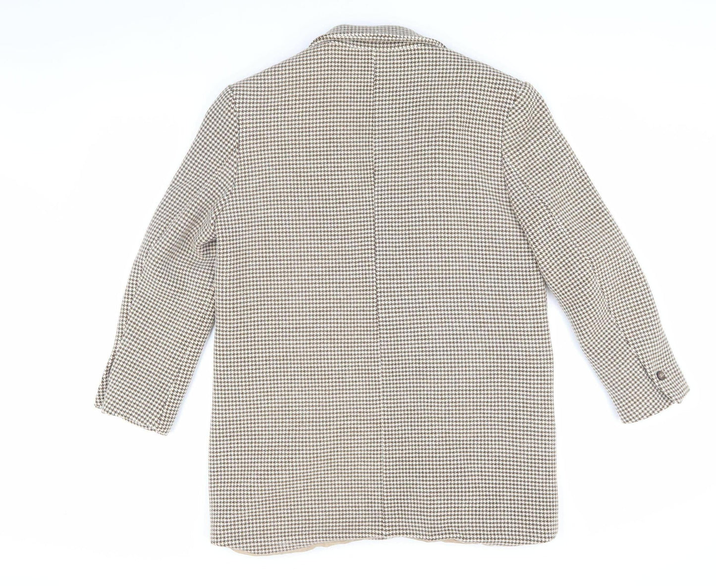 Zara Beige Check Women's S Blazer, Button, Autumn