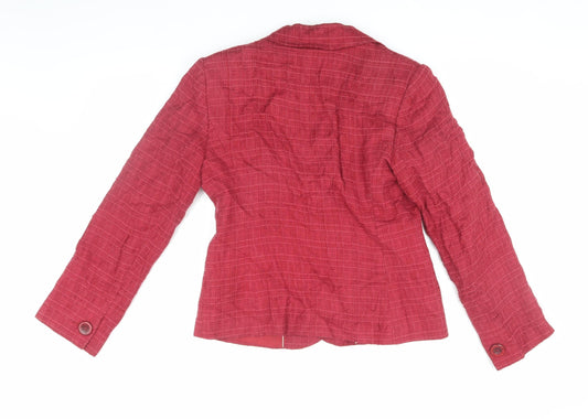 Next Women's Red Check Blazer Size 12, Business Casual Style