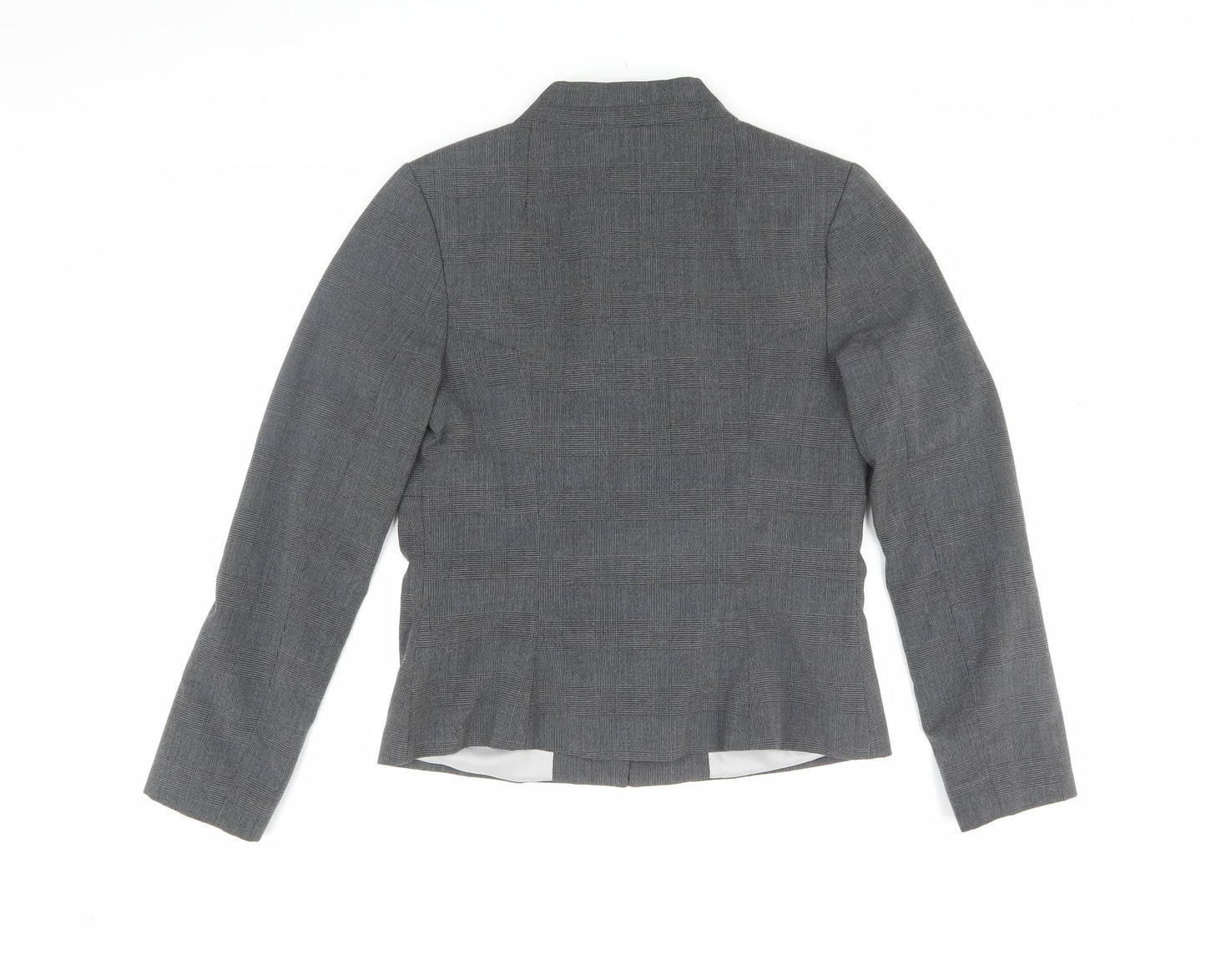 H&M Women's Grey Checked Blazer Size 10 Workwear