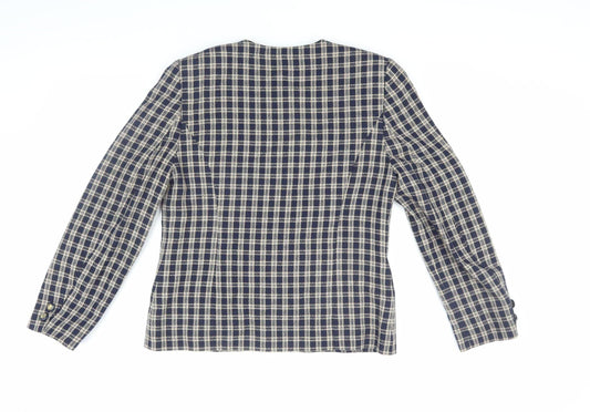 Alexara Women's Blue Check Jacket, Size 12