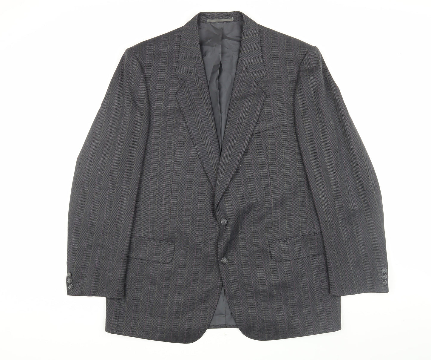 Odermark Men's Grey Striped Blazer, Size 46R, Vintage