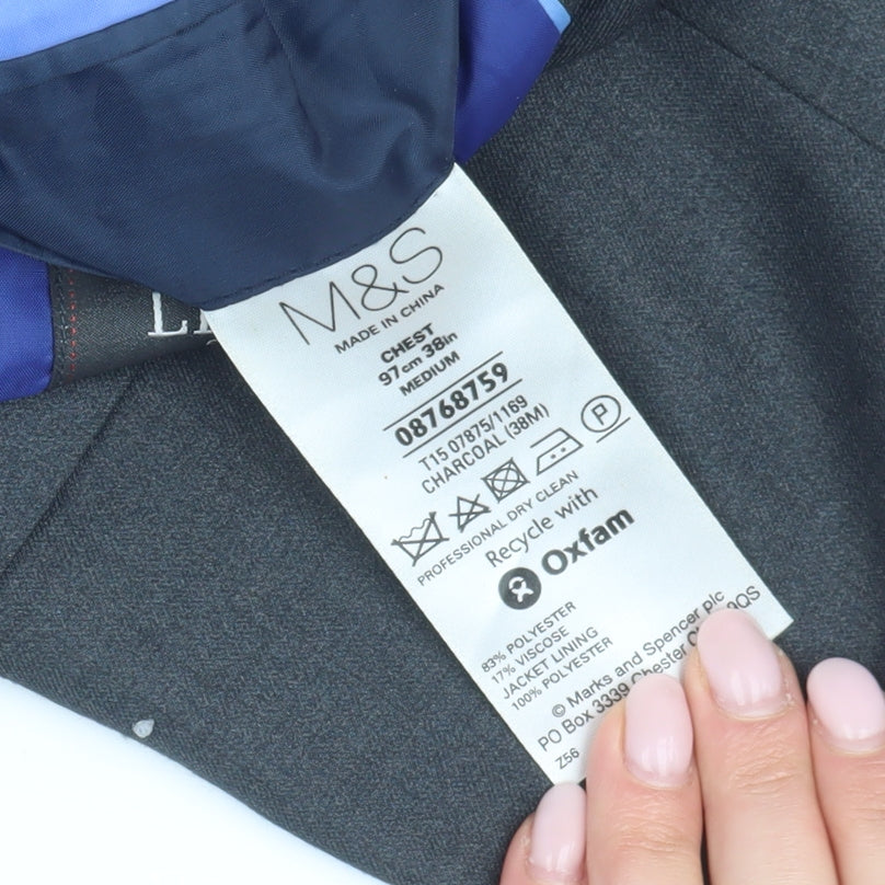 Marks and Spencer Men's Grey Blazer 38 Regular