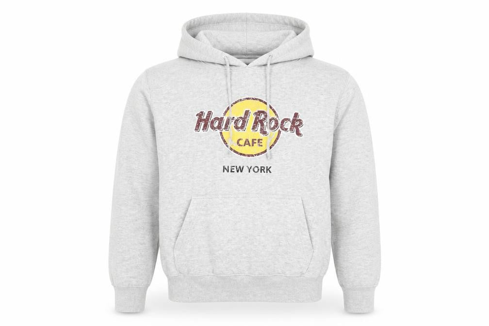 Unisex Adults UK M Regular Hard Rock Cafe Grey Pullover Hoodie