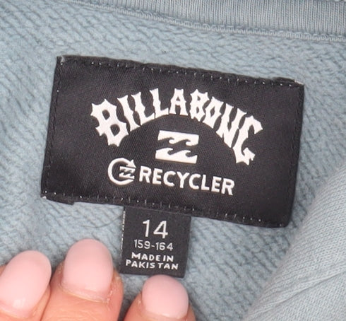 Billabong Unisex Blue Pullover Hoodie, Size 14