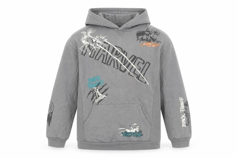 Marvel Boys Grey Hoodie 13-14 Years Black Panther Pullover