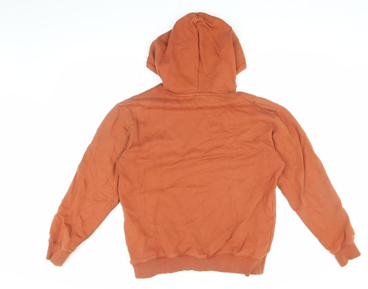 Vans Men's Orange Pullover Hoodie - Size S, Logo Accent