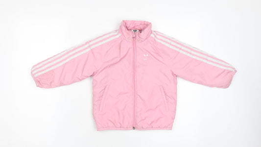 Adidas Girls Pink Puffer Jacket, 3-4 Years, Lightweight, Hooded