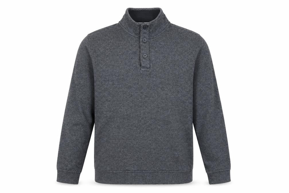 Front view of Maine New England Men's Grey Henley Jumper L