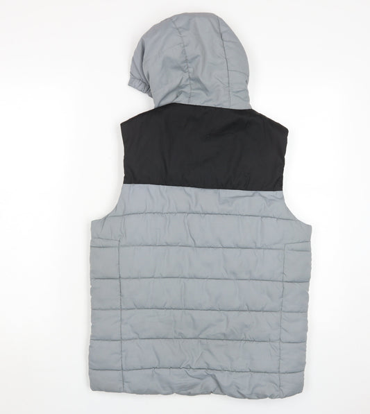 Hype Boys Grey Black Puffer Jacket 13-14 Years Casual Style