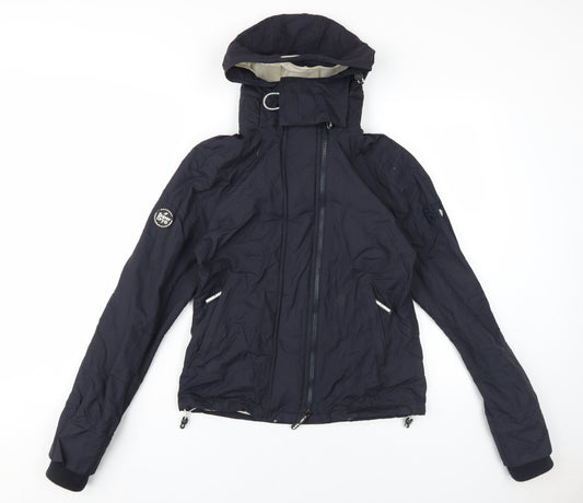 Superdry Women's Black Hooded Jacket Size 10