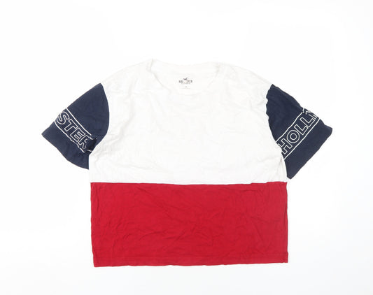 Hollister Unisex Colourblock T-Shirt S - Cotton Crew