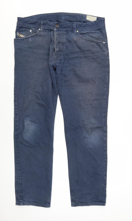 Diesel Men's Blue Straight Jeans Size 36