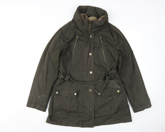 Techlab Women's Green Parka Jacket Size 12, Belted