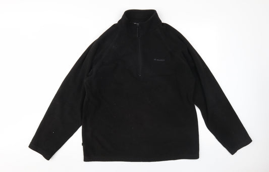 Mountainlife Men's Black Fleece 1/2 Zip Sweatshirt, Medium