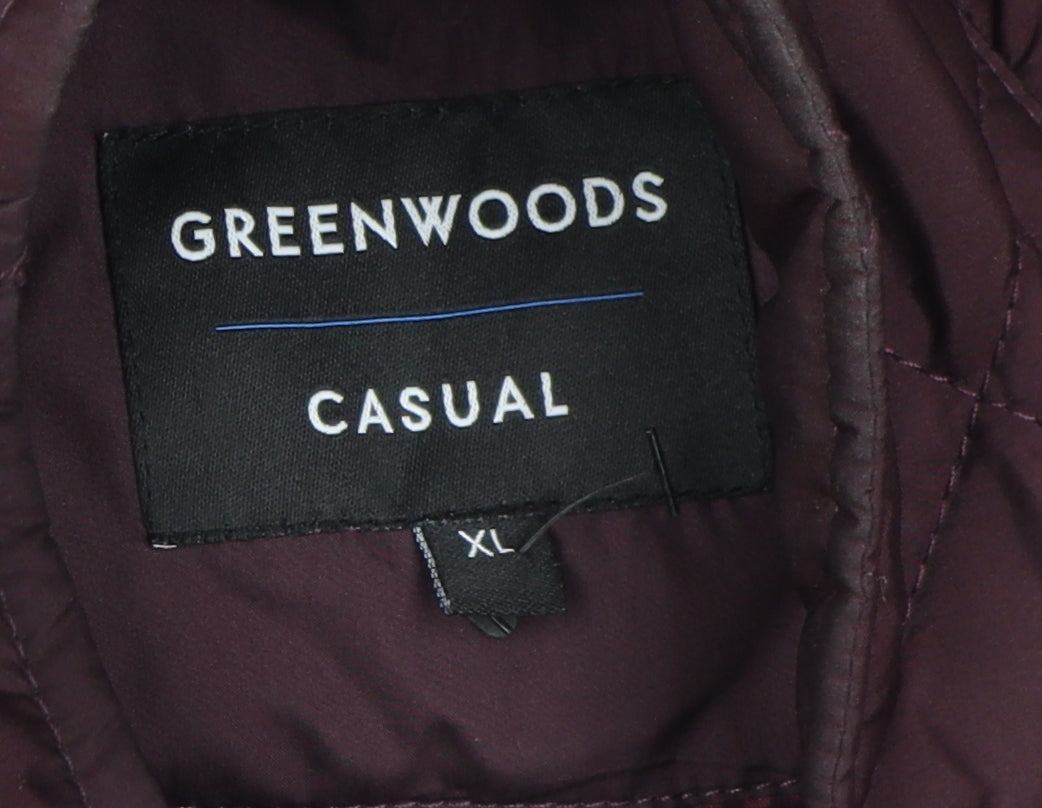 Greenwoods Men's XL Quilted Jacket in Berry Red