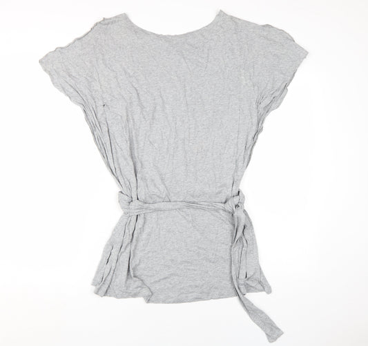 French Connection Women's Grey Belted T-Shirt S