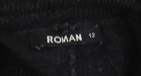 Roman Women's Black Shift Dress Size 12 - Winter Casual