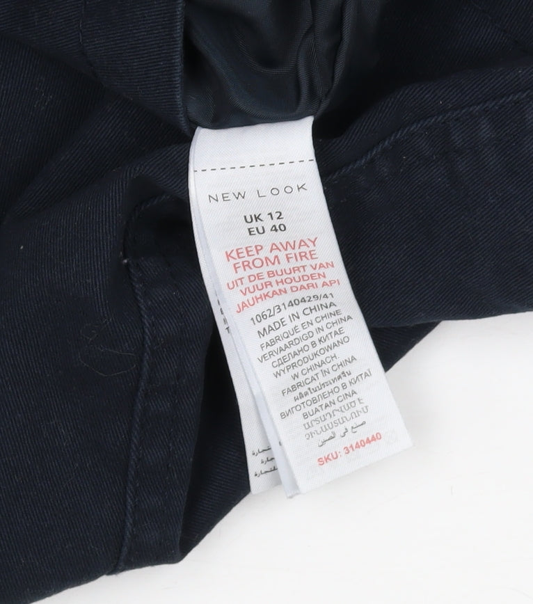 New Look Women's Blue Parka Jacket Size 12