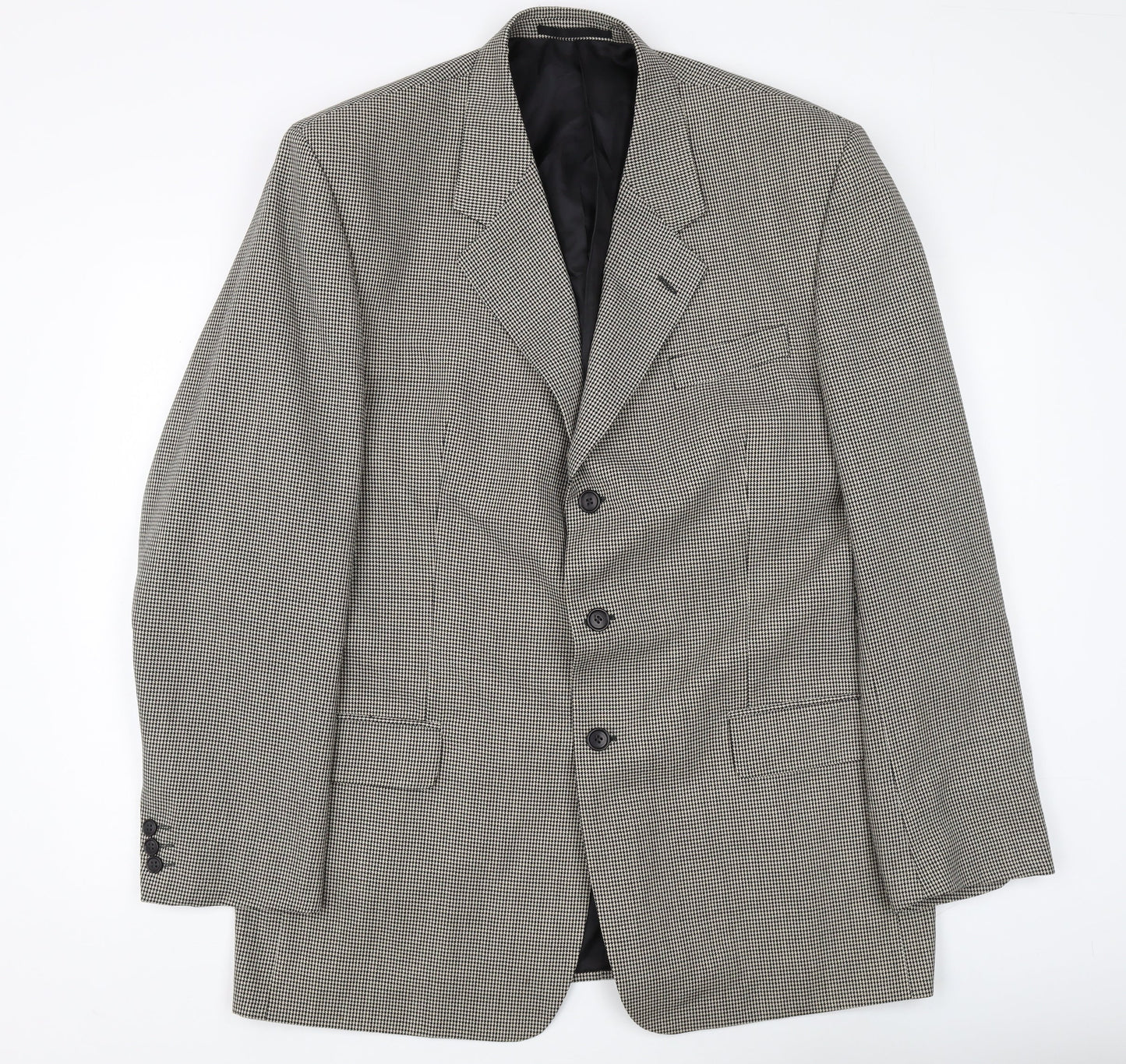 Burton Men's Grey Check Blazer 44L Three-Button