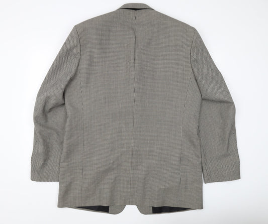 Burton Men's Grey Check Blazer 44L Three-Button