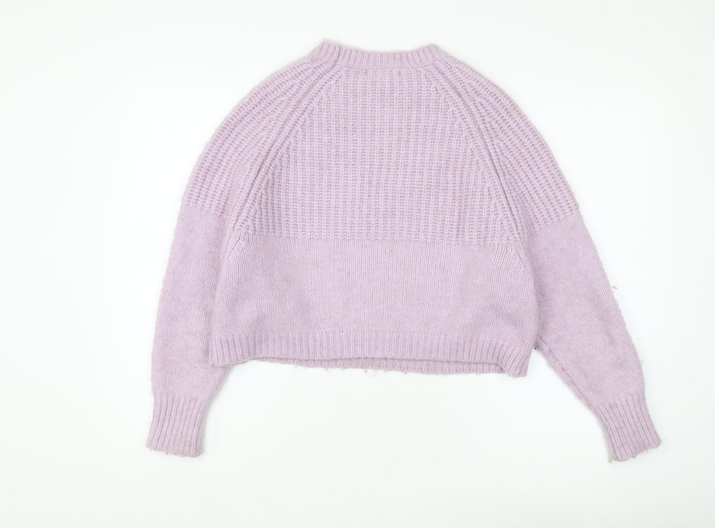 MNG Women's Purple Chunky-Knit Pullover Jumper XS